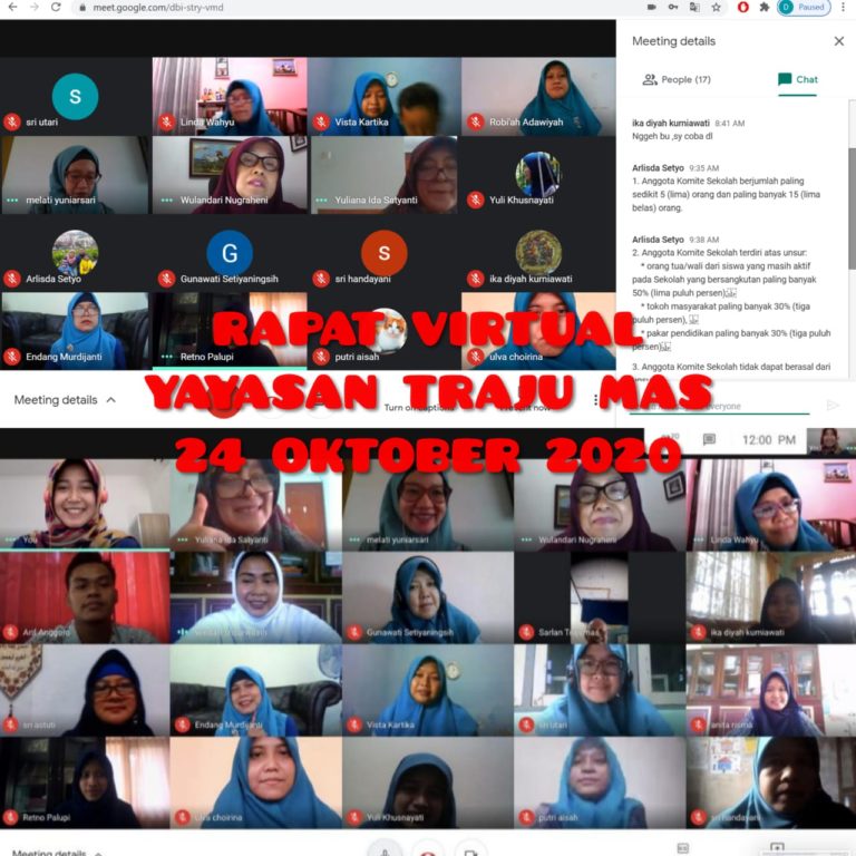 Read more about the article Rapat Virtual Yayasan Traju Mas 24 Oktober 2020